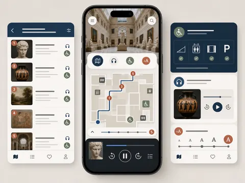 Accessible Museum Guide Mobile App UI Prompt