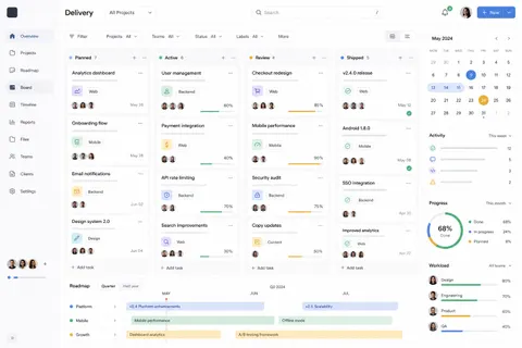 Project Kanban roadmap dashboard UI prompt